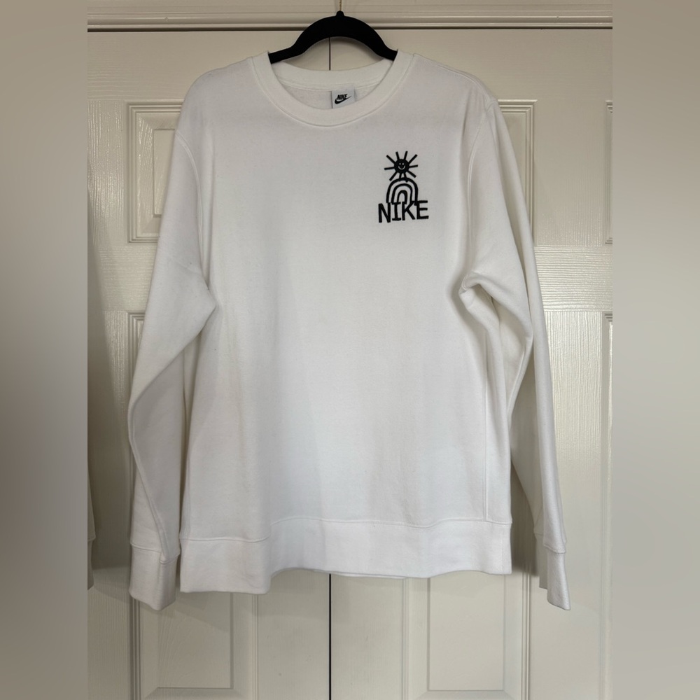 Nike Men’s White Fleece Crewneck